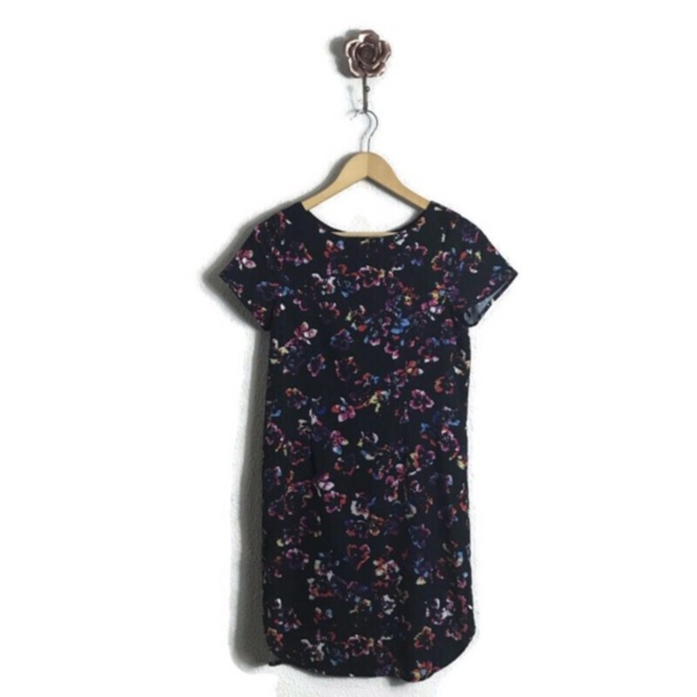 Yumi Kim XS Elena Floral Short Sleeve Exposed Zip‎ Shift Dress Lightweight